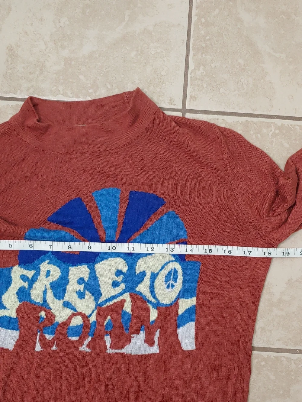 Free People Sweater Free To Roam Mockneck Terracotta Orange Women's Size M